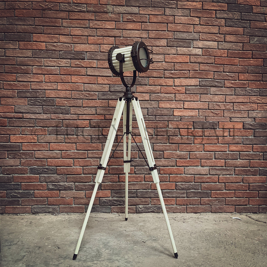 White Industrial Tripod Lamp | Lucky Furniture & Handicrafts.