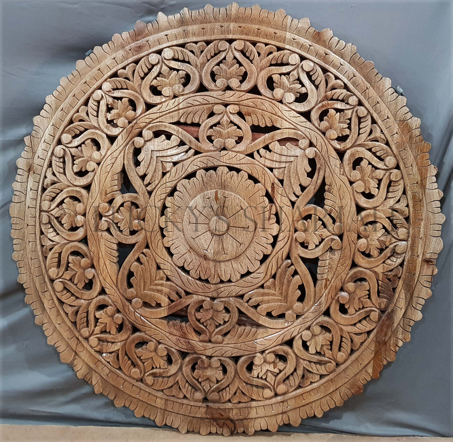 Round Carved wall panel | Lucky Furniture & Handicrafts.