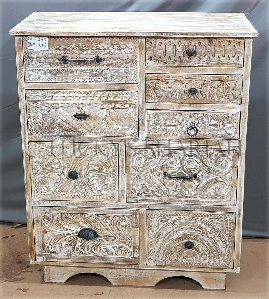 Mix carved Design Drawchest | Lucky Furniture & Handicrafts.