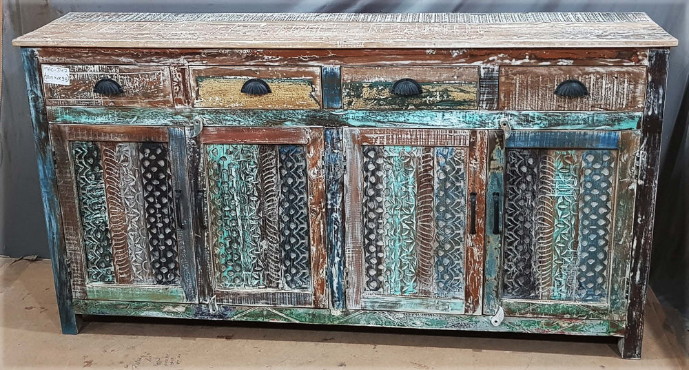 Recycle design 4 Door 4 draw sideboard | Lucky Furniture & Handicrafts.