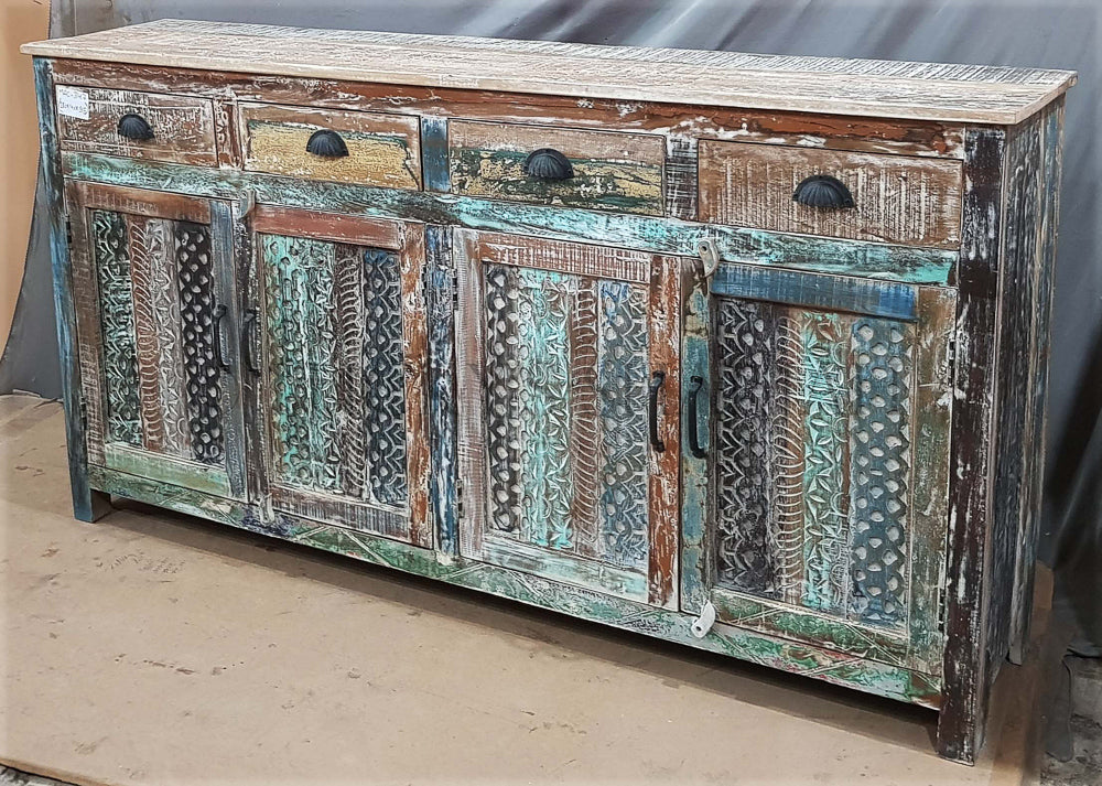 Recycle design 4 Door 4 draw sideboard | Lucky Furniture & Handicrafts.