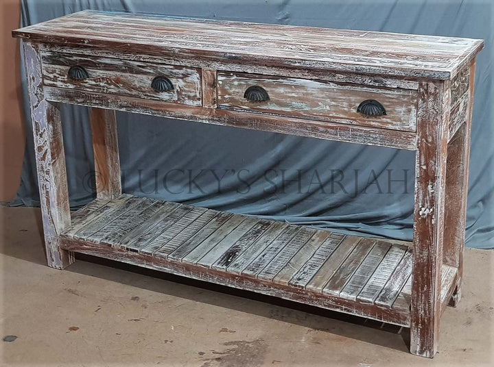 Recycle Design Console 2 draw | Lucky Furniture & Handicrafts.