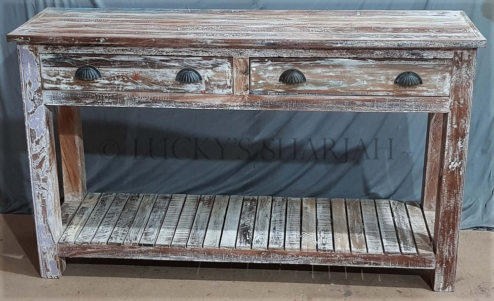 Recycle Design Console 2 draw | Lucky Furniture & Handicrafts.