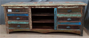 Recycle design 6 draw tv stand | Lucky Furniture & Handicrafts.