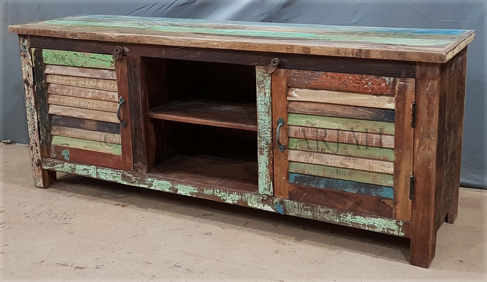 Recycle Shutter Design Tv Stand | Lucky Furniture & Handicrafts.