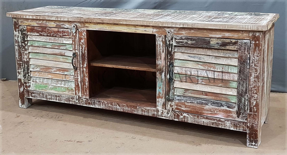 Recycle Shutter Design Tv Stand | Lucky Furniture & Handicrafts.