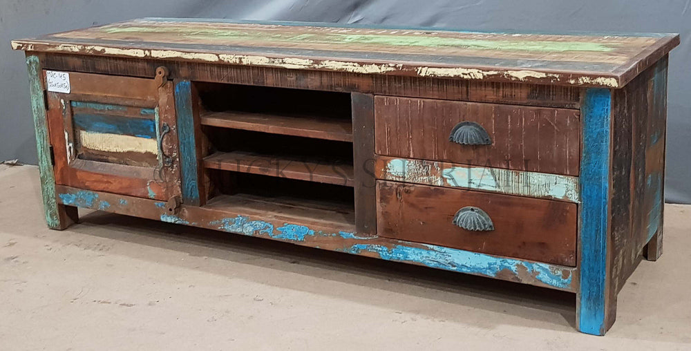 Recycle Design Tv stand 2 draw 1 door | Lucky Furniture & Handicrafts.