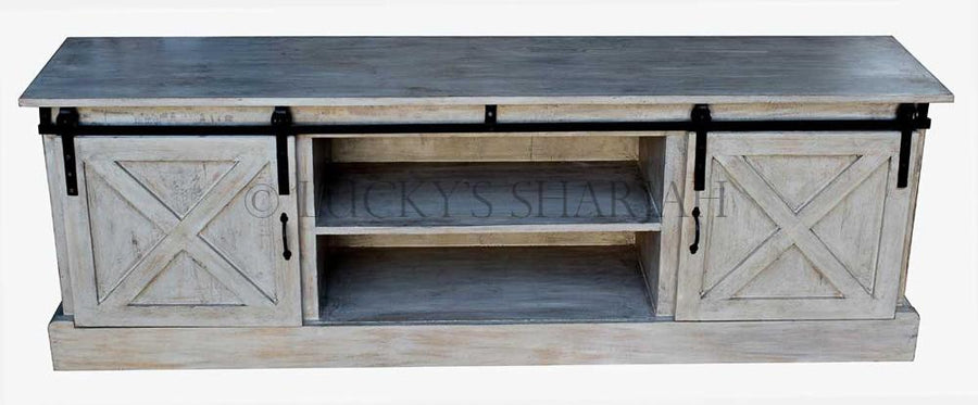 Barn Style Sliding door tv stand | Lucky Furniture & Handicrafts.