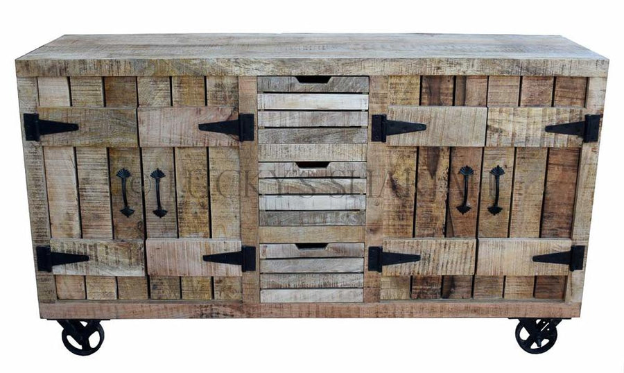 Barn Style Sideboard with wheels | Lucky Furniture & Handicrafts.