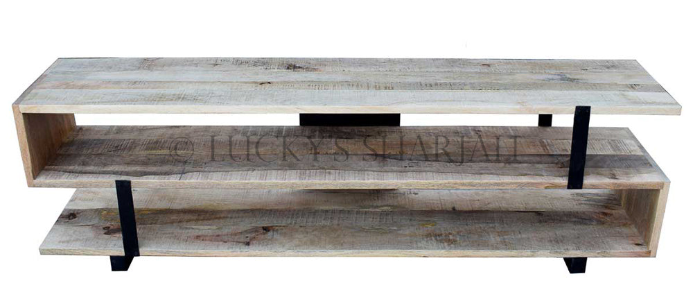 S Design Tv Stand Mango wood | Lucky Furniture & Handicrafts.