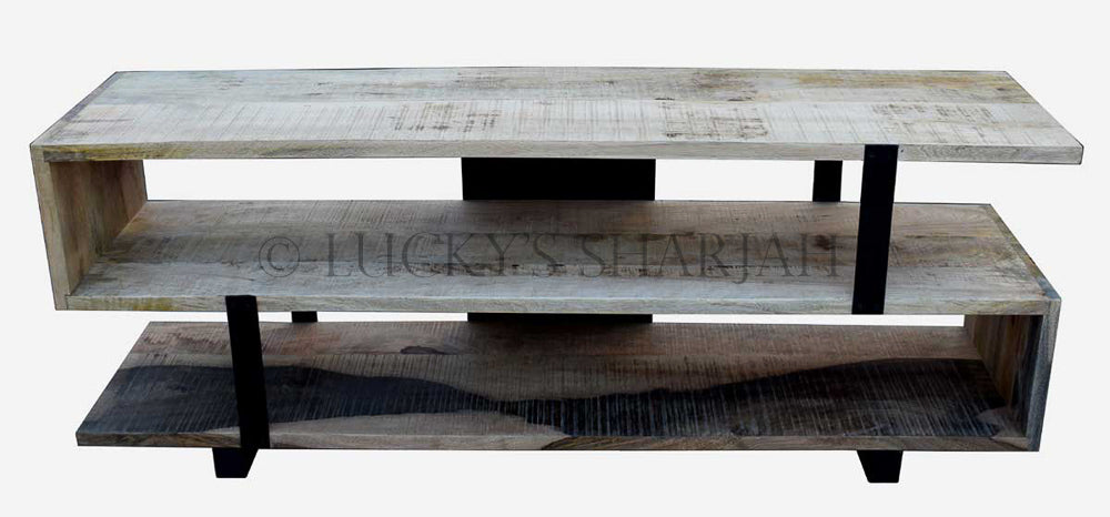 S Design Tv Stand Mango wood | Lucky Furniture & Handicrafts.