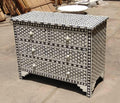 Black and White HoneyComb Bone Inlay Drawchest | Lucky Furniture & Handicrafts.