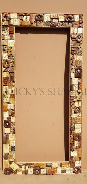Block Pieces Mirror Frame | Lucky Furniture & Handicrafts.