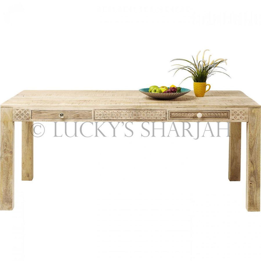 4 Draw Carved Table | Lucky Furniture & Handicrafts.