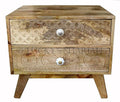 2 Draw Carved Bedside | Lucky Furniture & Handicrafts.