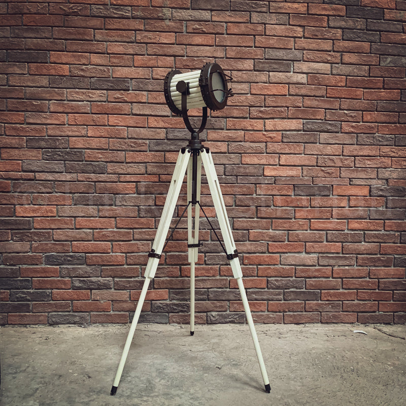 White Industrial Tripod Lamp | Lucky Furniture & Handicrafts.