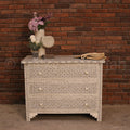 Geometric Design Bone Inlay Draw Chest | Lucky Furniture & Handicrafts.