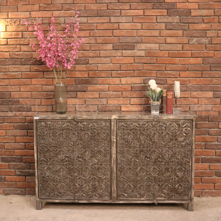Grey Carved Sideboard | Lucky Furniture & Handicrafts.