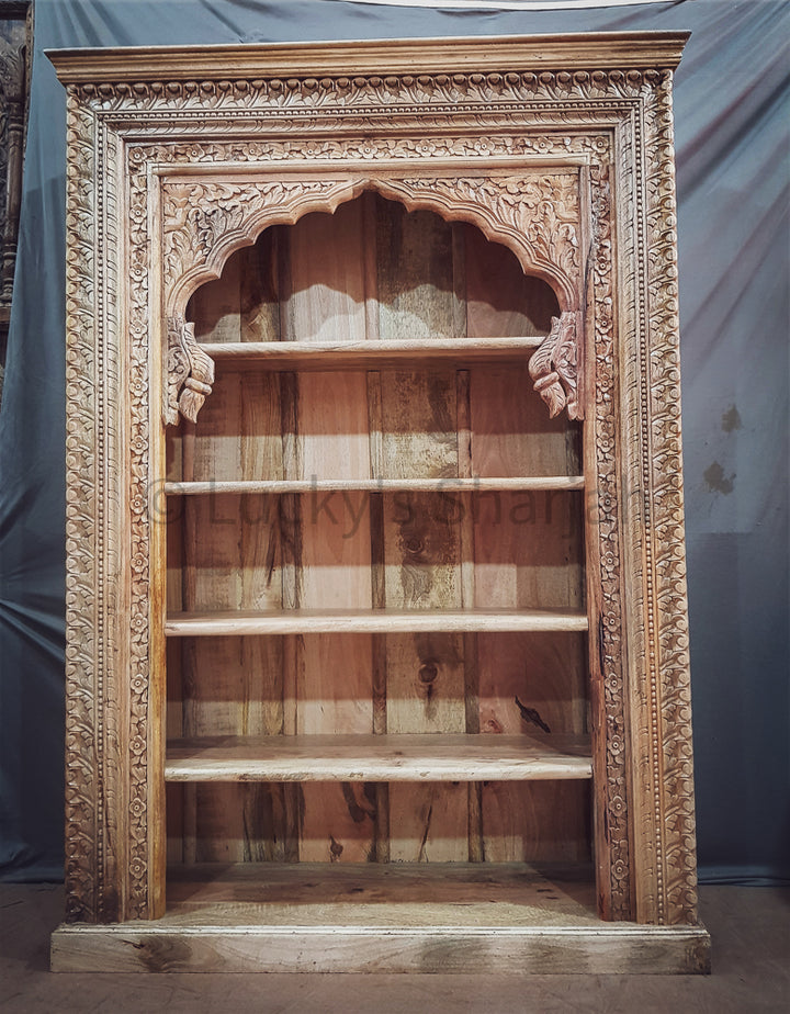 Grand Mehrab Carved Bookshelf | Lucky Furniture & Handicrafts.