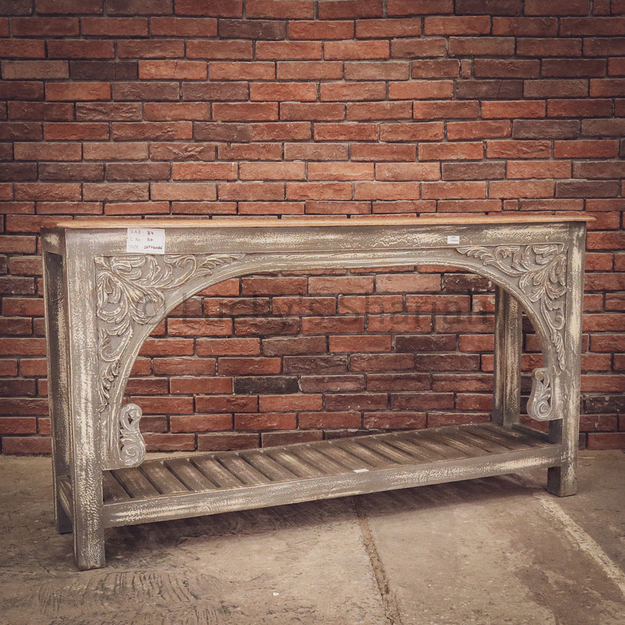 Two Tone Grey Console carved | Lucky Furniture & Handicrafts.