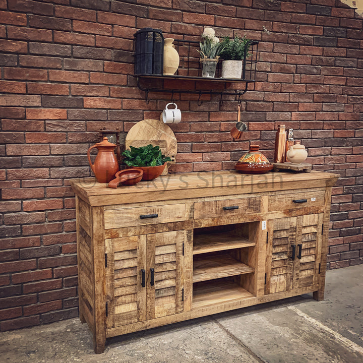 Barn style Sideboard with 3 draw | Lucky Furniture & Handicrafts.