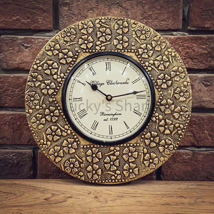Brass inlay wall clock CK2 | Lucky Furniture & Handicrafts.