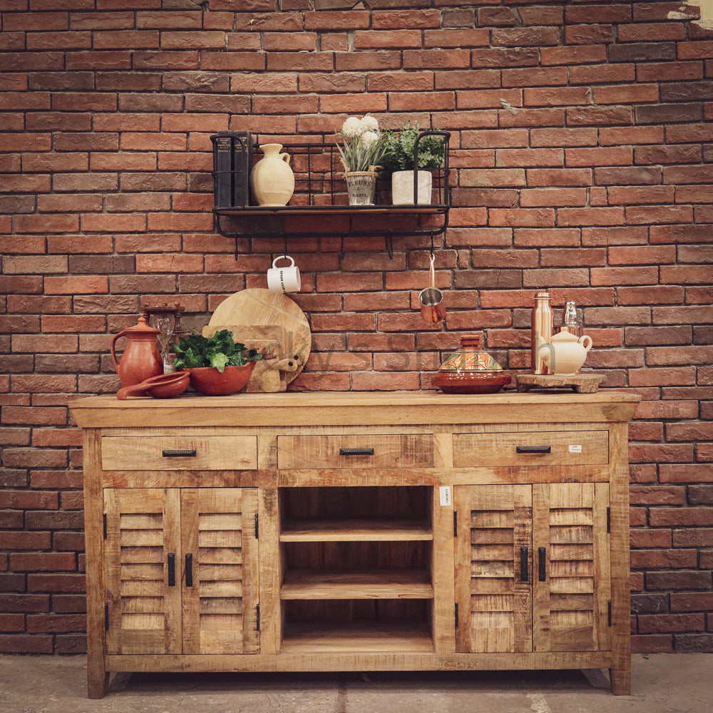 Barn style Sideboard with 3 draw | Lucky Furniture & Handicrafts.
