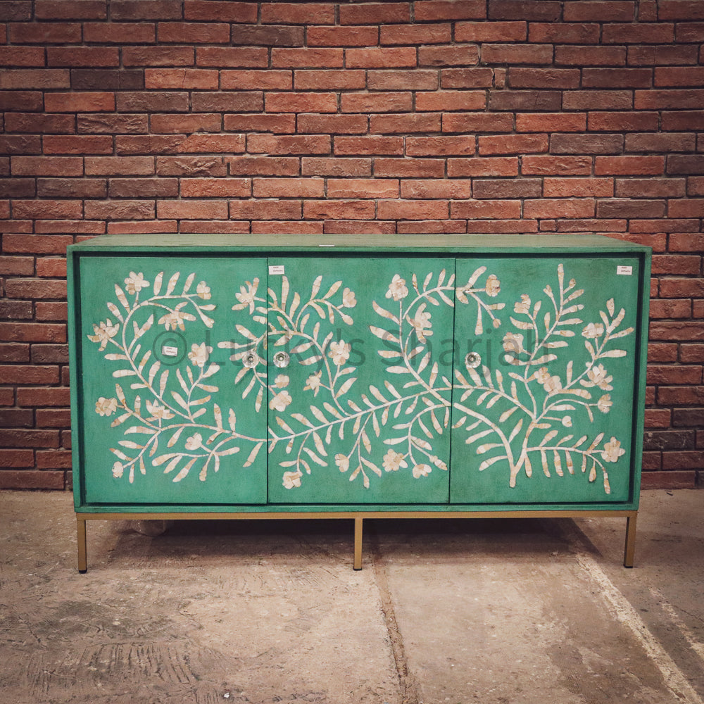Royal Green Bone inlay sideboard | Lucky Furniture & Handicrafts.