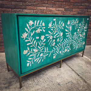 Royal Green Bone inlay sideboard | Lucky Furniture & Handicrafts.