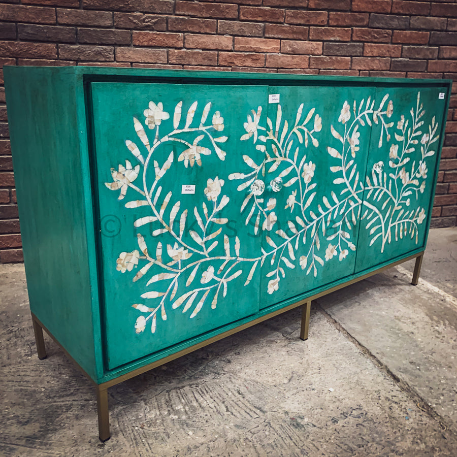 Royal Green Bone inlay sideboard | Lucky Furniture & Handicrafts.
