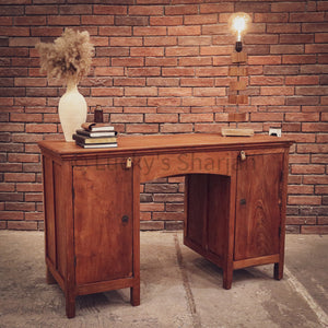 Original Vintage Teak Collectors Desk | Lucky Furniture & Handicrafts.