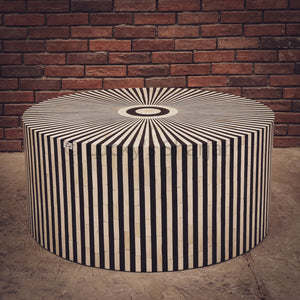 Round Geometric Bone Inlay Coffee Table | Lucky Furniture & Handicrafts.