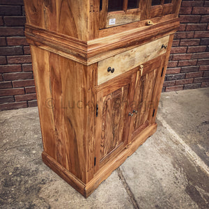 Classic Glass Acacia wood cabinet | Lucky Furniture & Handicrafts.