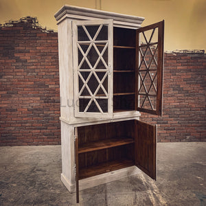Mid Century Shabby chic glass cabinet | Lucky Furniture & Handicrafts.