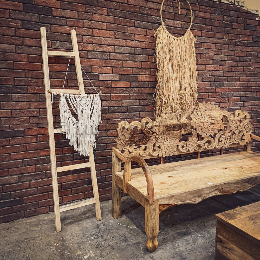 Floral Carved Bench | Lucky Furniture & Handicrafts.