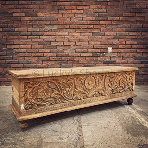 Intricate Floral carved box | Lucky Furniture & Handicrafts.