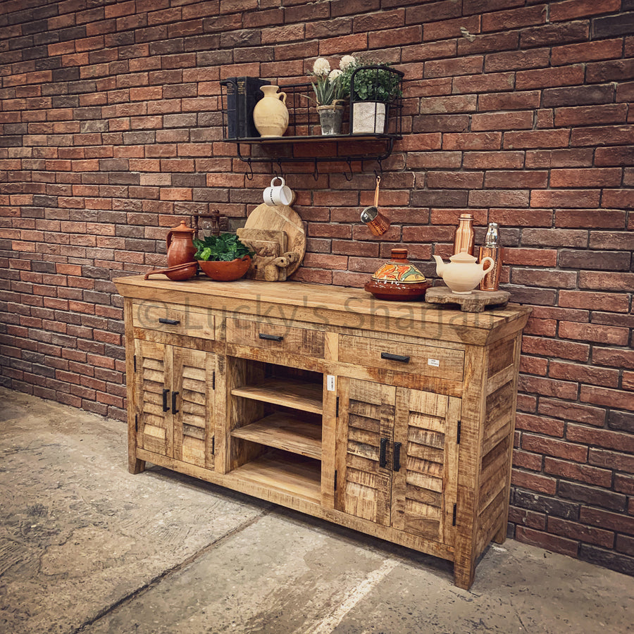 Barn style Sideboard with 3 draw | Lucky Furniture & Handicrafts.