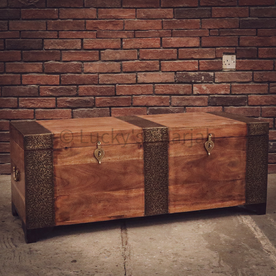 Brass inlay pitara box | Lucky Furniture & Handicrafts.