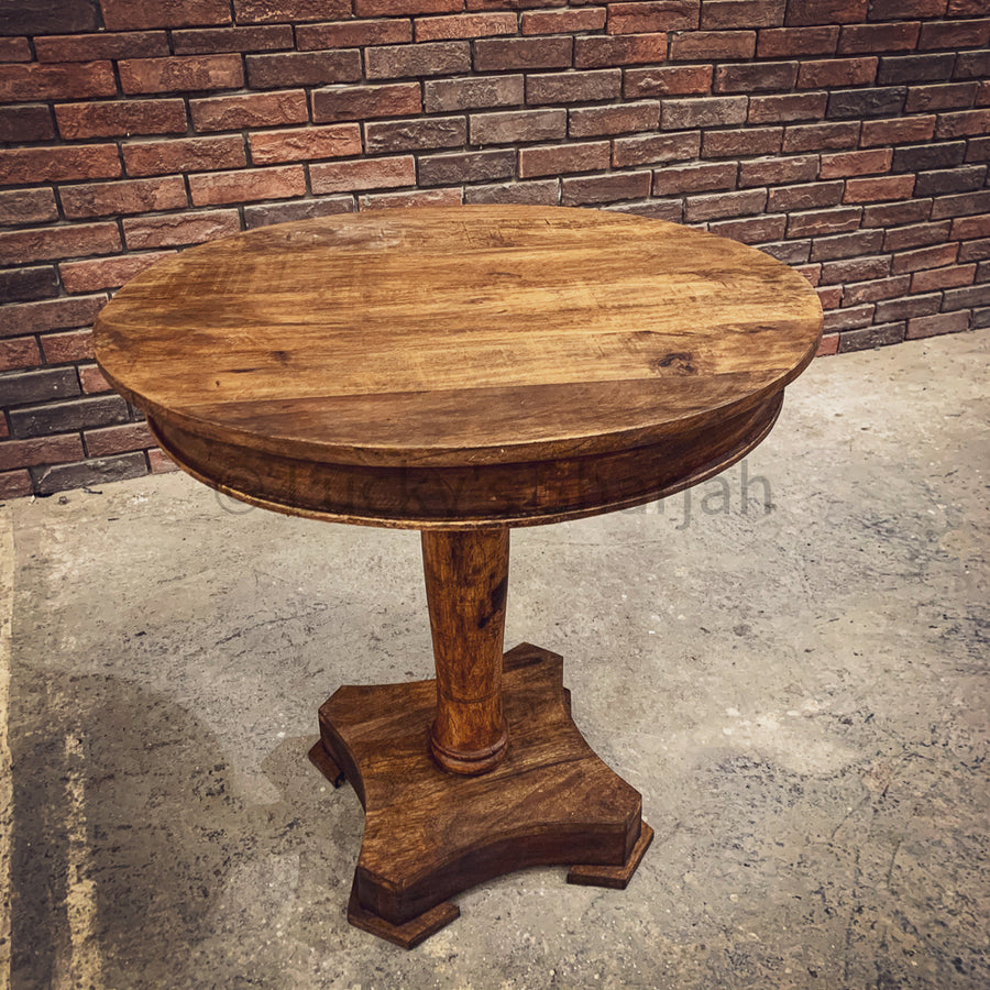 Mango wood round table pedestal | Lucky Furniture & Handicrafts.