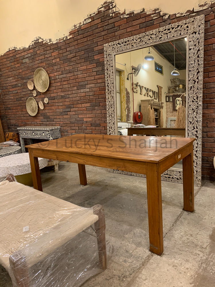 Teak wood full wooden dining table | Lucky Furniture & Handicrafts.