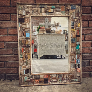 Recycled Block Pieces small mirror frame | Lucky Furniture & Handicrafts.