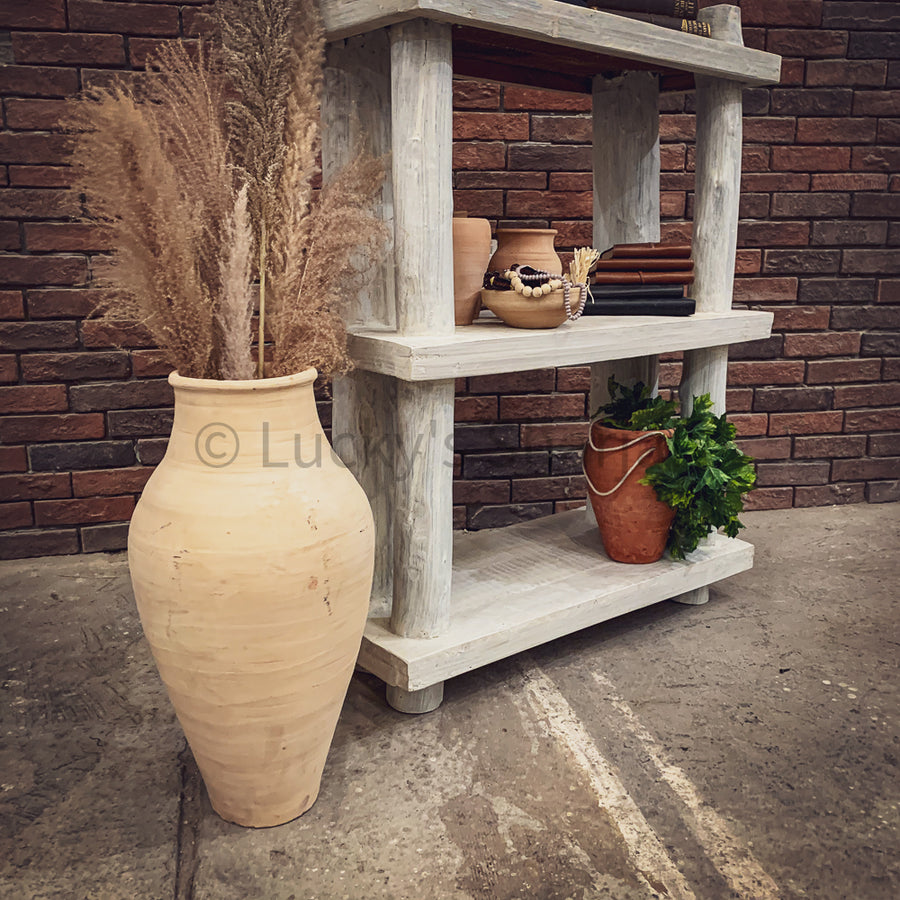 Bamboo Log Shelf whitewash | Lucky Furniture & Handicrafts.