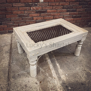 Knotted Grill Coffee table with glass top | Lucky Furniture & Handicrafts.