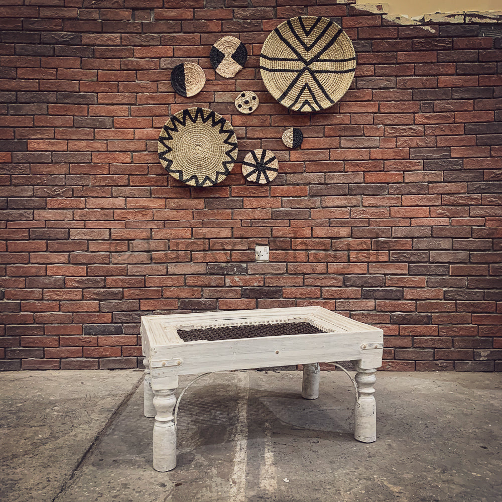 Knotted Grill Coffee table with glass top | Lucky Furniture & Handicrafts.