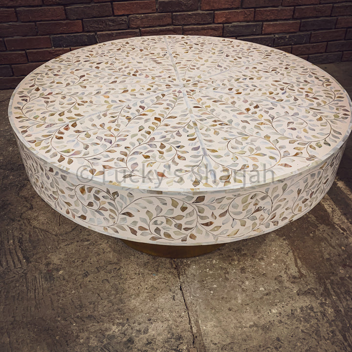 Floral mother of pearl coffee table | Lucky Furniture & Handicrafts.