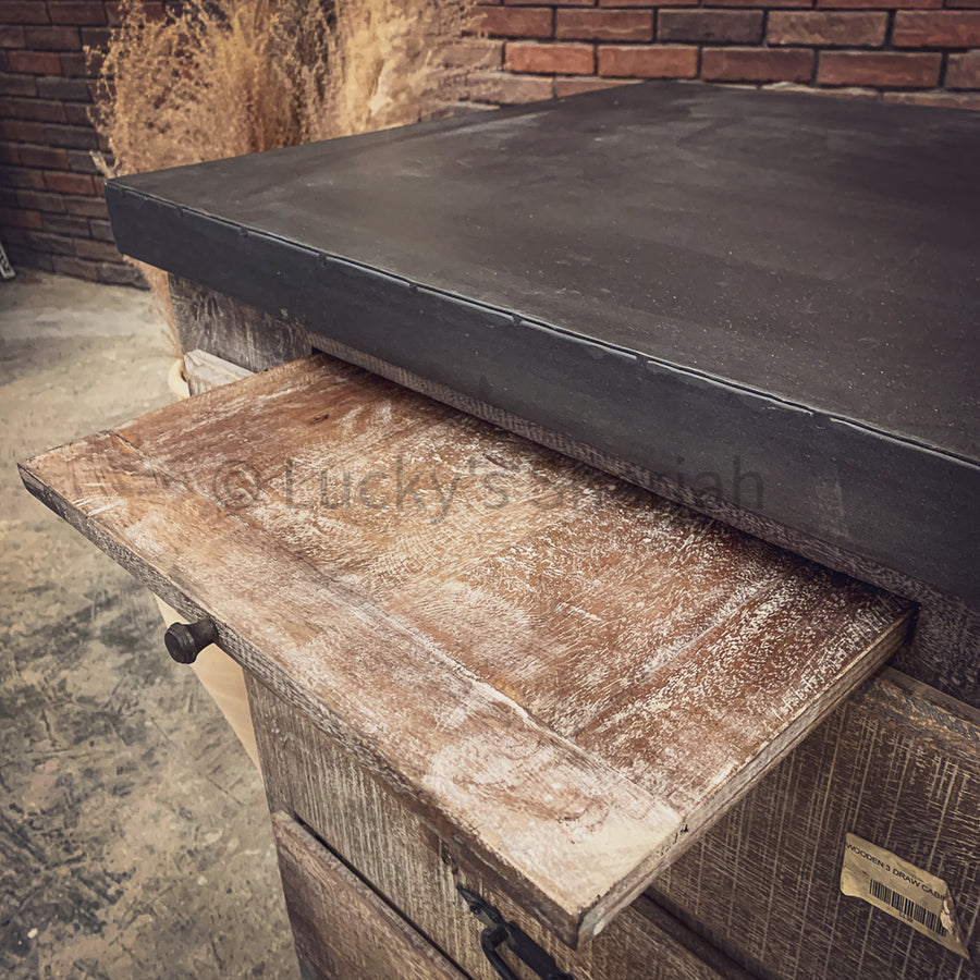 Industrial Classic Drawchest with pull out tray | Lucky Furniture & Handicrafts.