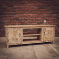 Mango wood white wash 2 door tv stand | Lucky Furniture & Handicrafts.