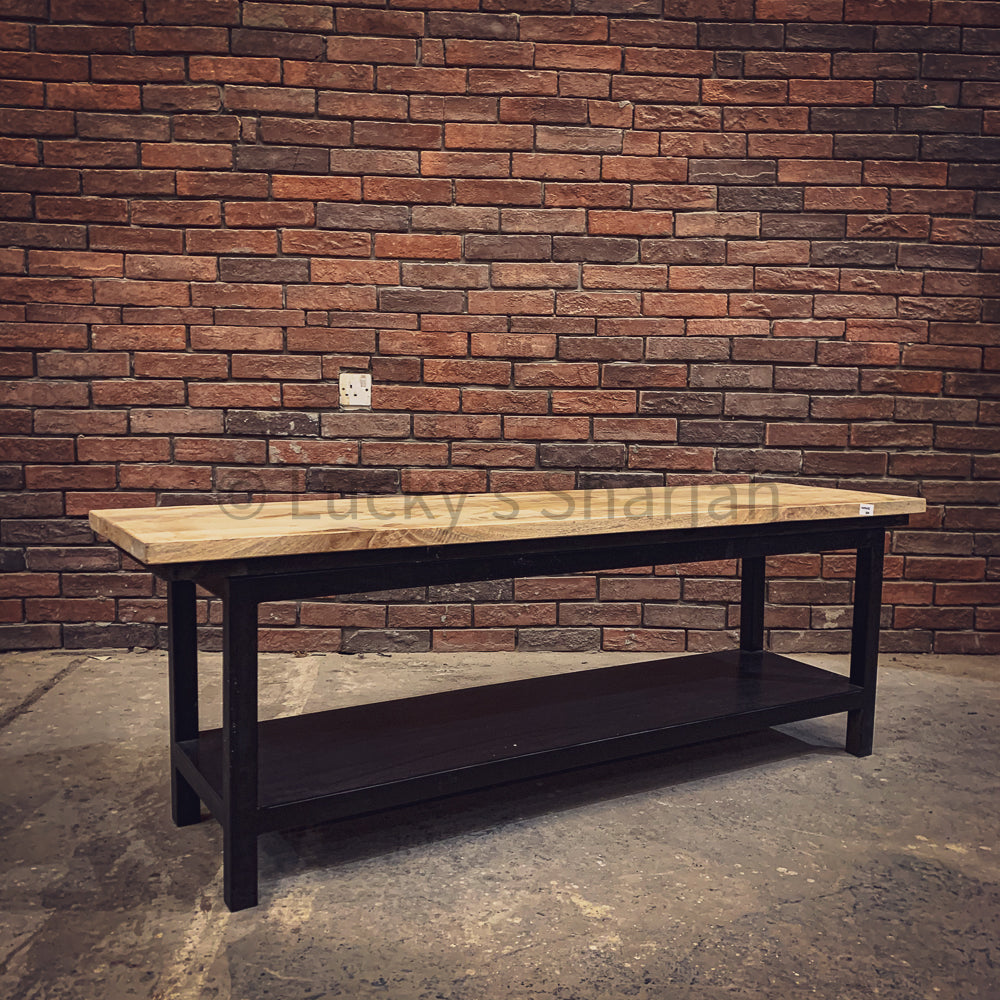 Minimalist Mango wood tv stand with shelf | Lucky Furniture & Handicrafts.