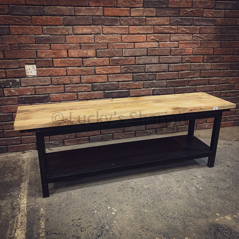 Minimalist Mango wood tv stand with shelf | Lucky Furniture & Handicrafts.