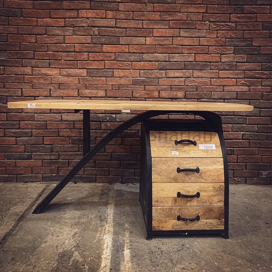 Retro Industrial desk mango wood with 4 draw | Lucky Furniture & Handicrafts.